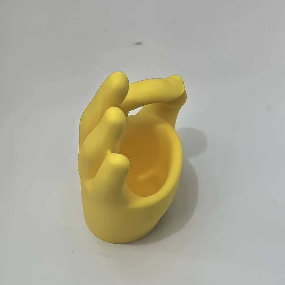 Hand Ornament 3D Printed OK Gesture Planter Novelty Plastic Hand Shaped Planter Unique Shape Desktop Flower Pot Desktop Decor