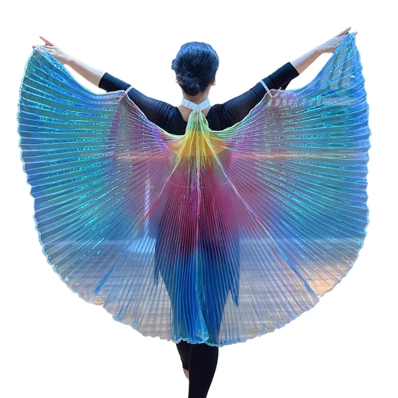 Q84C Shimmering Stage Performances Flags Hanging Neck Angles Wing Belly Dance Wing Adult Hand Hook Cloak Easy to Use