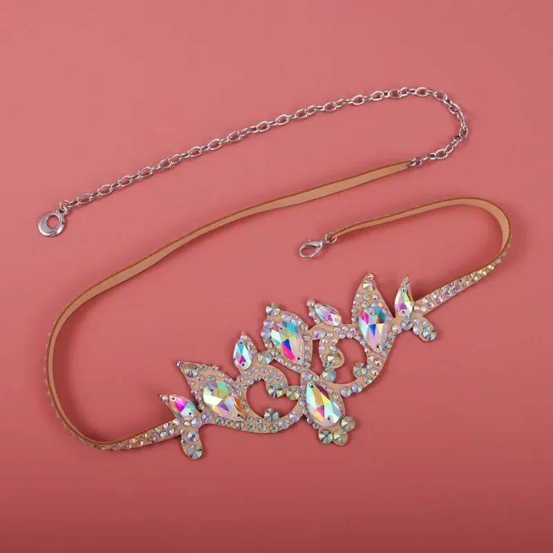 Customized Belly Dance Belt Waist Chain Oriental Dance Türkiye Belt Color Diamond Chain Accessories Female Rhinestone Waist