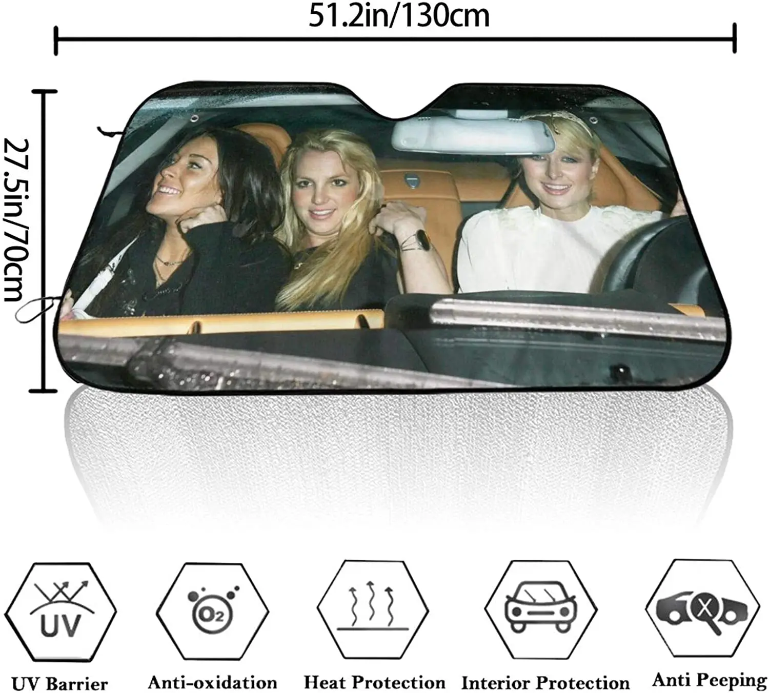 Foldable Car Windshield Sunshade Universal Keep Your Vehicle Cool, UV Sunlight and Heat Reflected Car Truck