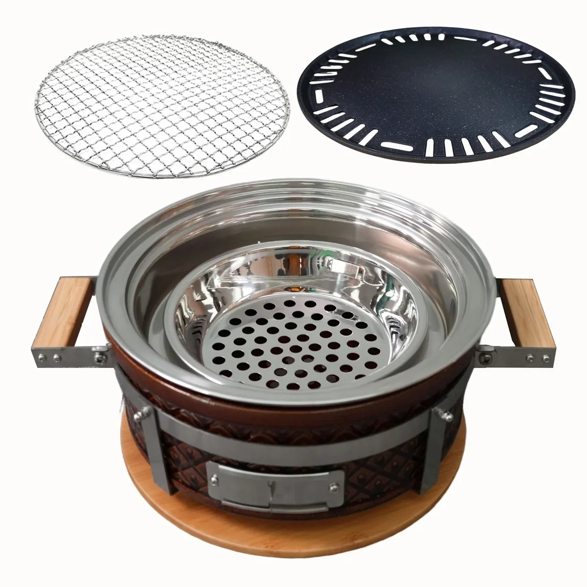 Auplex Portable Mini Table Steel Charcoal BBQ Pizza Kebab Tabletop Smoker Smokeless Hibachi Kebab Barbecue Powder Coated