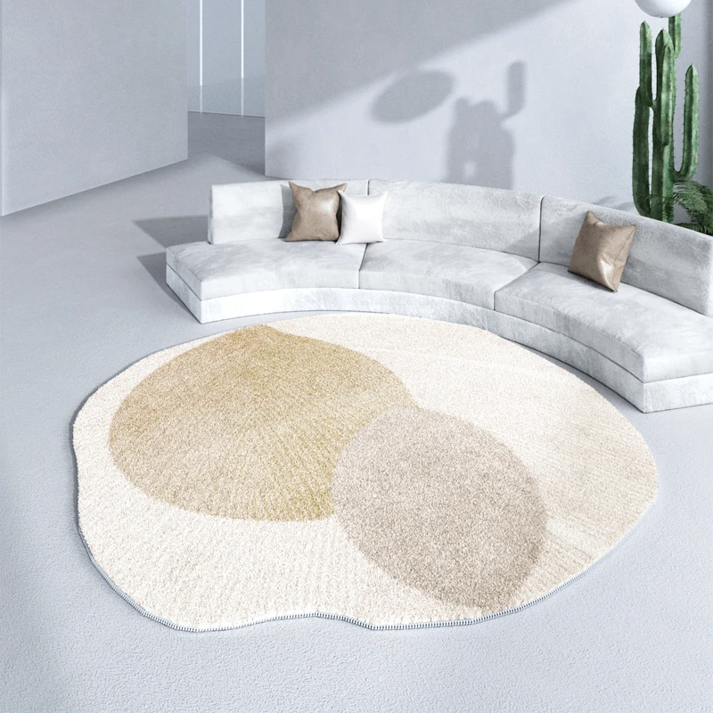 

Round Living Room 2024 New Carpet Thickened Irregular Bedroom Bedside Nonslip Carpets Special Shaped Coffee Table Waterproof Rug