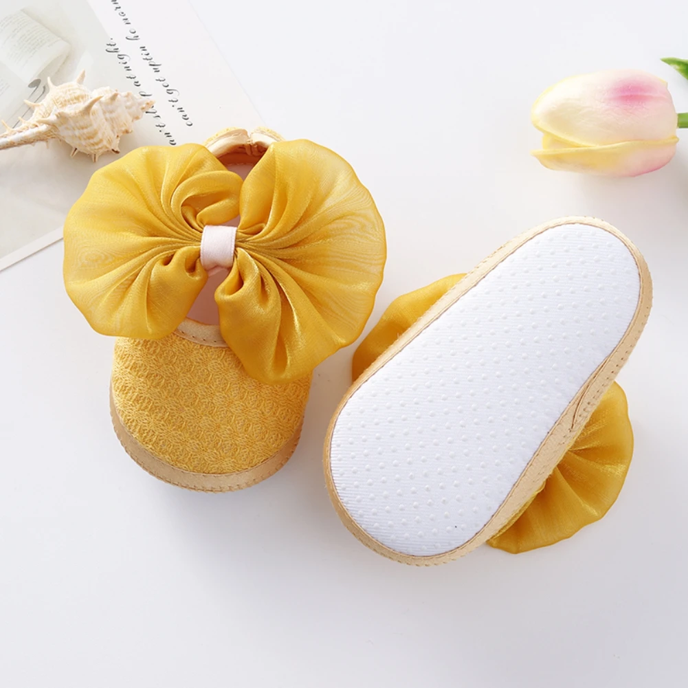 Baywell Baby Girl First Walkers - Cute Bow Design Soft Sole Toddler Shoes Perfect for Baptism  0-12 Months