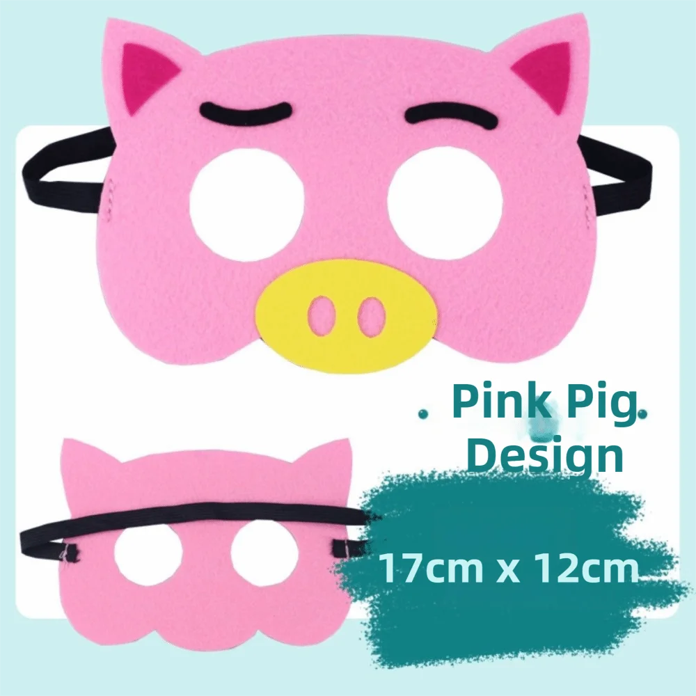 4 Stücke Kindertag Gits Filz Tiermaske Filzmaterial Kinder Gits Tier Cosplay Maske Cartoon Design Tierohren