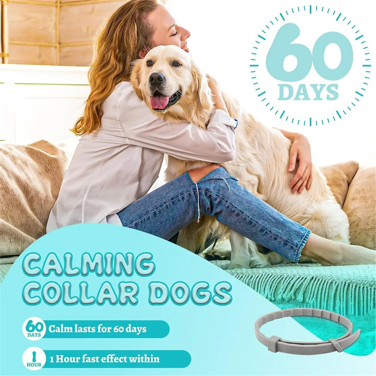 Soothing Collars, 4-Pack for Dogs to Calm and Prevent Stress, Essential Pet Supplies.