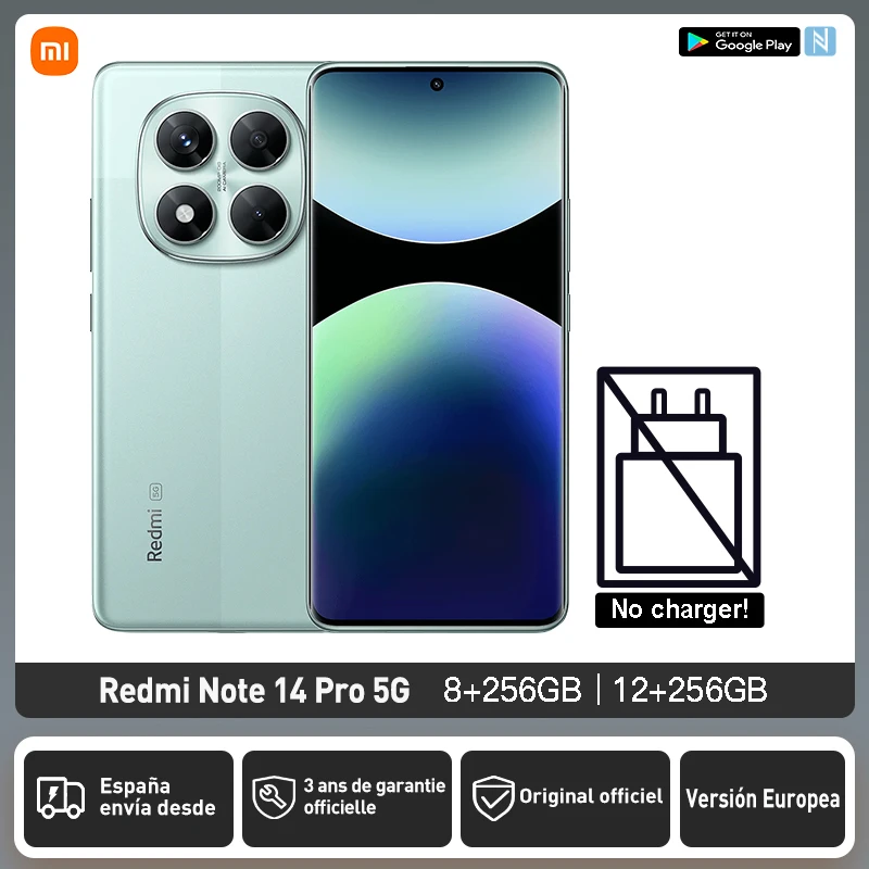 Xiaomi Redmi Note 14 Pro 5G Versión Europea 256GB/512GB MTK Dimensity 7300-Ultra Pantalla AMOLED ...