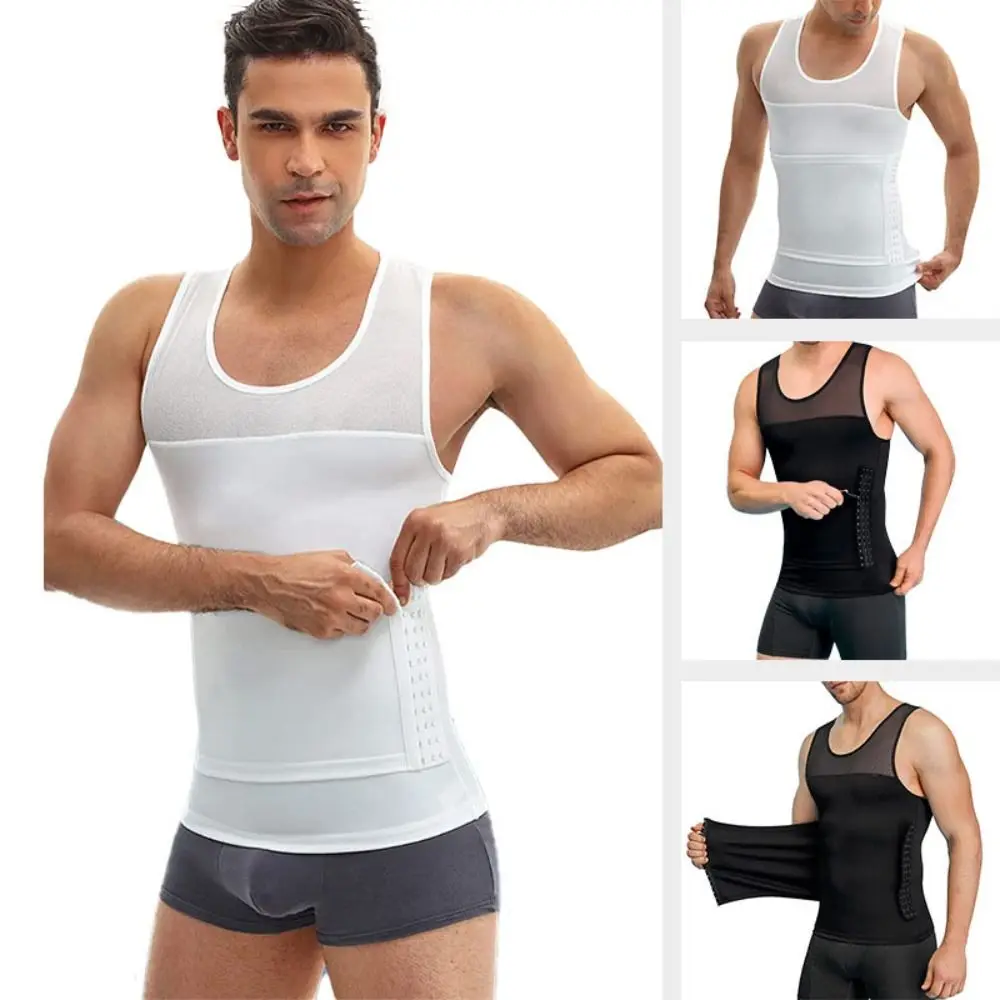 

Belly Contracting Body Shaper Vest Men Thin Elastic Slimming Shapewear Camisole Shapers Undershirts Waist Trainer Tank Top Man