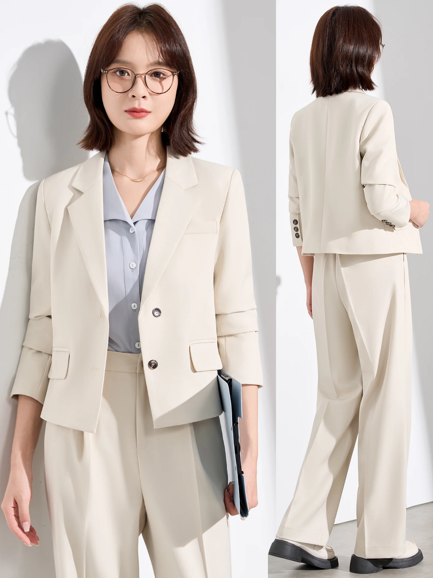 Cherry Blossom Colored Short Suit Jacket for Women Formal Commute Interview 2026 New Style Spring Autumn Seasonal Occasion
