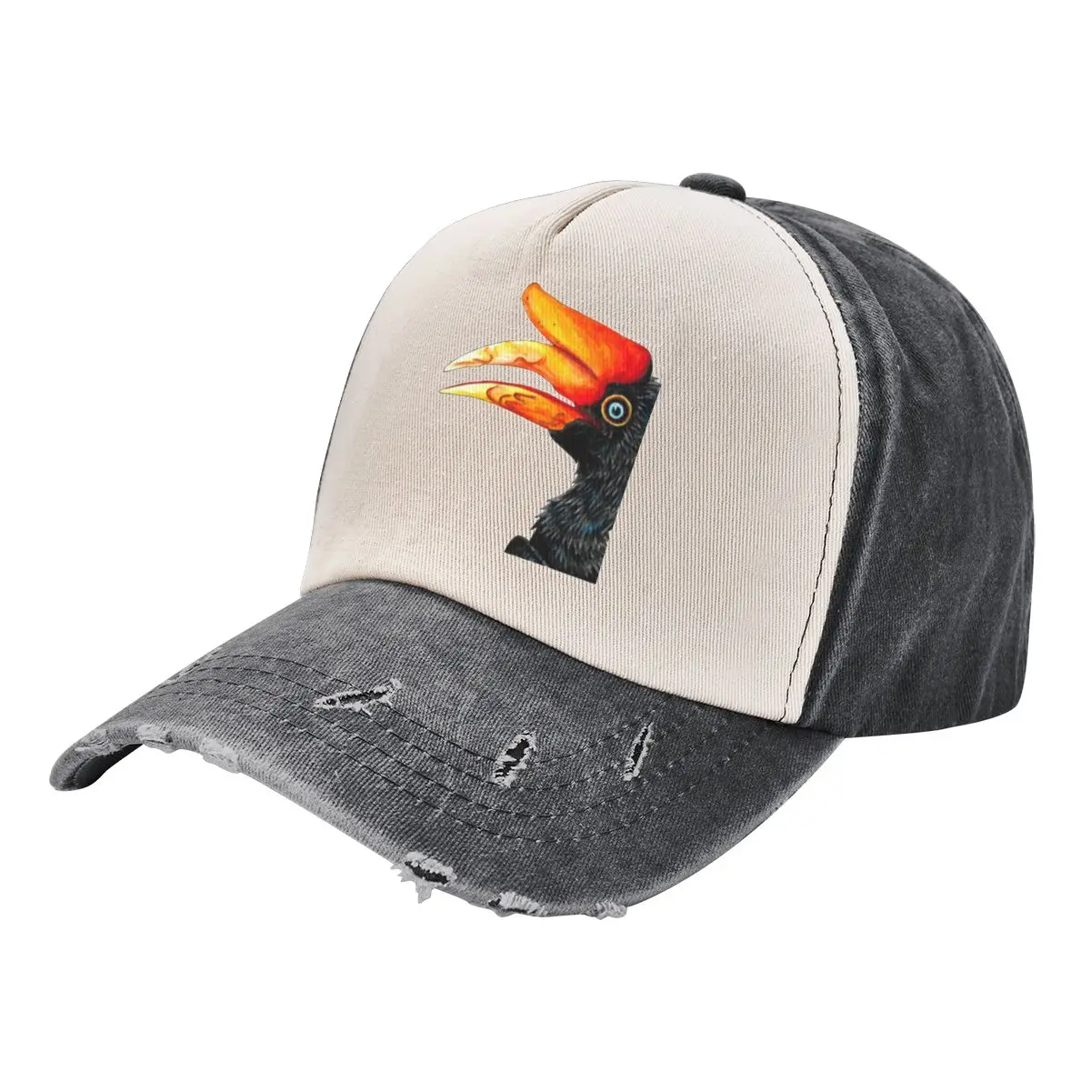 

Rhinoceros hornbill bird - ink and watercolour Baseball Cap Ball Cap Fashion Beach Golf Hat Man Hats Woman Men's