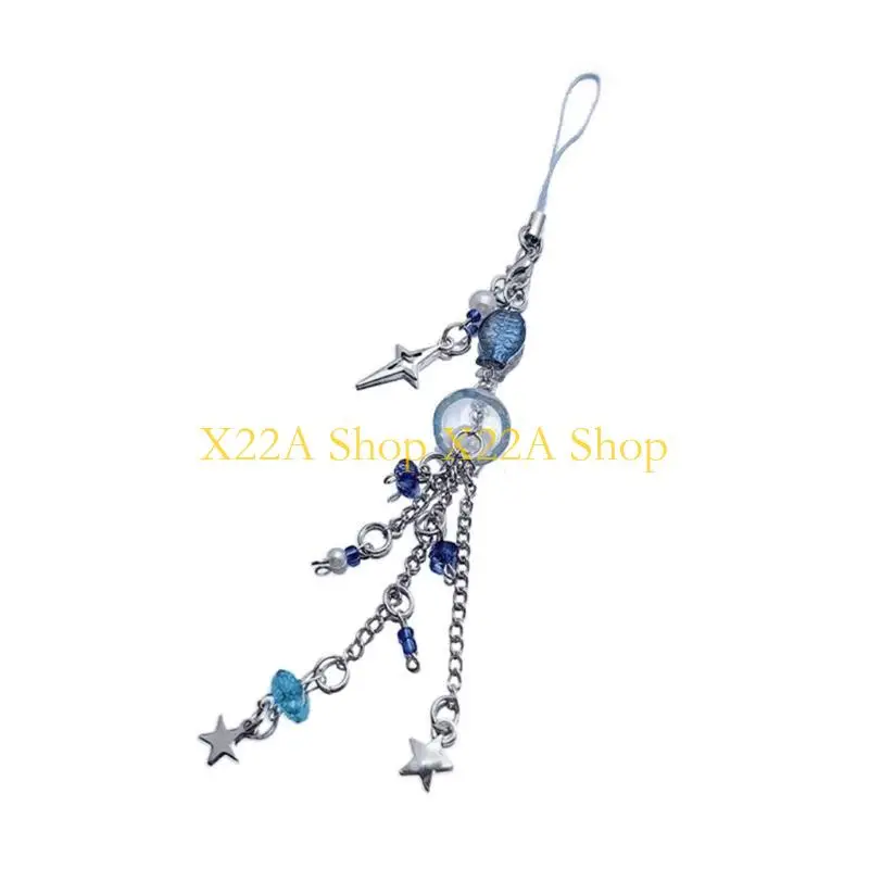 Unique Blue/Pink Multifunctional Keychain Jelly Keychain Handmade Star Camera Pendant