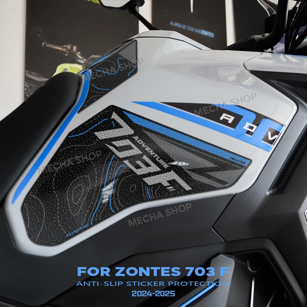 

Motorcycle Tank Pad Protector Sticker Decal Gas Knee Tank Traction Pad Side for Zontes 703F Adventure 703F 2025-
