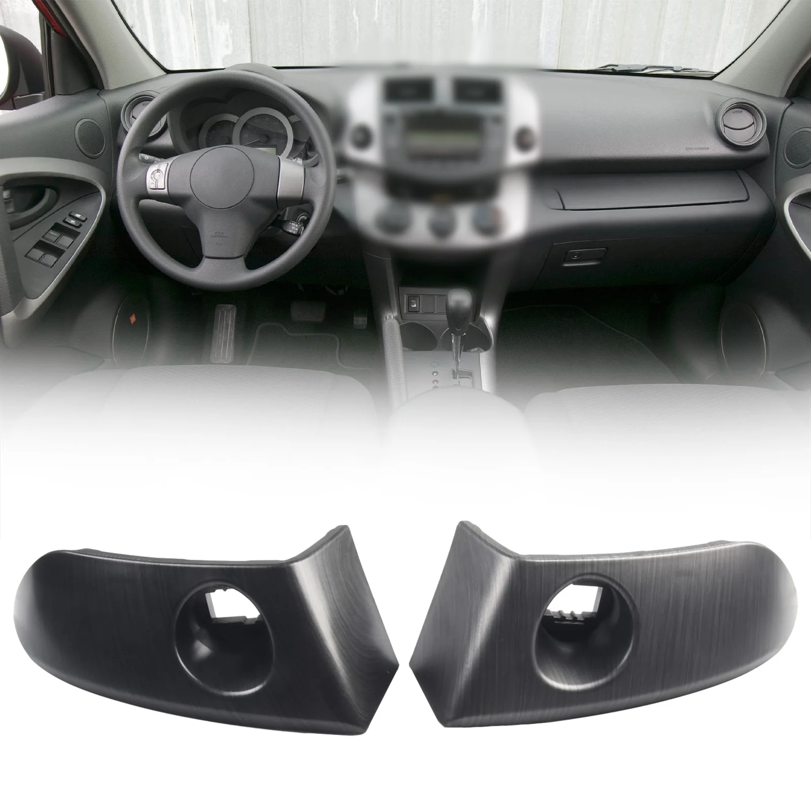 1Pair Car Center Instrument Cluster Finish Panel Trim For Toyota For Rav4 2006 2007 2008 2009 2010 2011 2012 Auto Interior