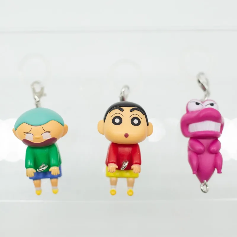 Figurki Miniaturowe Crayon Shinchan w Kapsułkach, Zawieszki, Niespodzianki w Pudełkach, Model Zabawki Anime, Figurki Kolekcjonerskie, Ozdoby