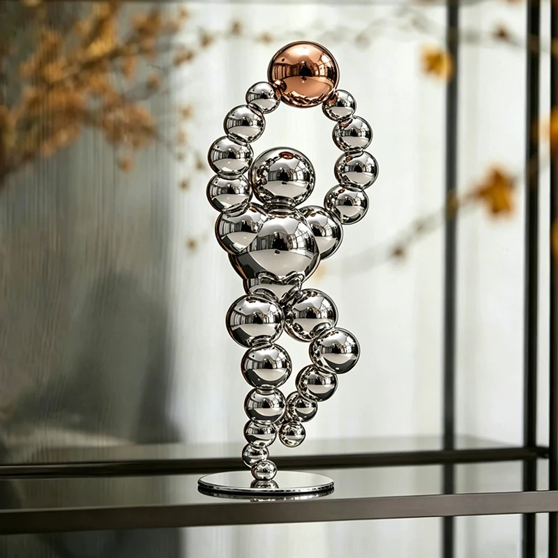 l*-Stainless Steel Crafts Ornaments,Abstract Character Model Statue,Luxury Artwork Sculpture,Office Desktop Decoration