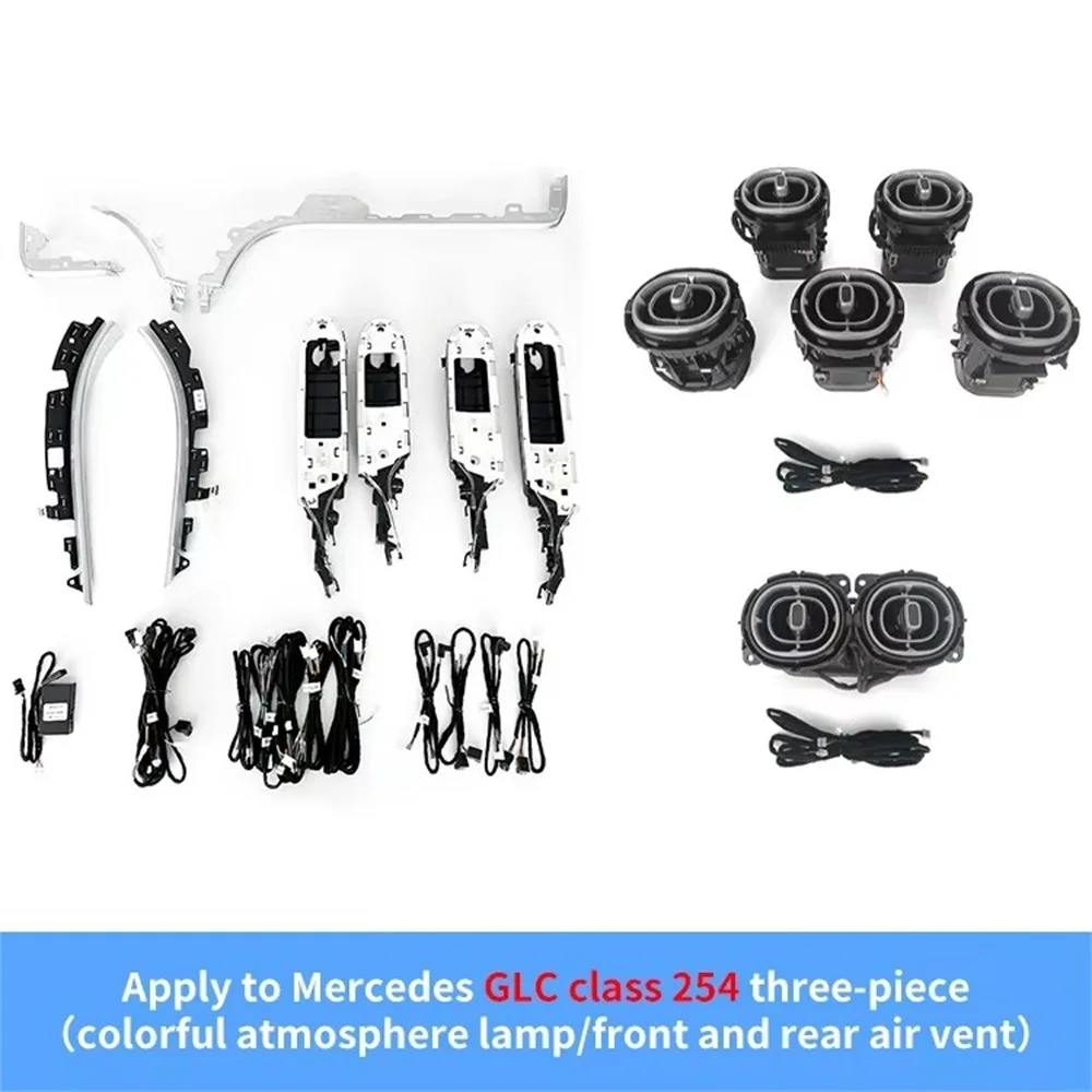 

Комплект светодиодного окружающего освещения, 6 шт., для Mercedes Benz GLC-класса X254 W254, 4D вращающийся твитер, светящееся вентиляционное отверстие, 64 варианта цвета