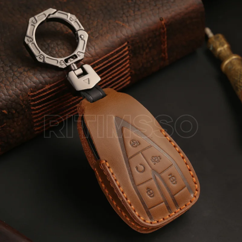 Leather Car key Case Cover For Changan CS35PLUS CS35 Plus CS55 PLUS CS75 PLUS Eado UNI-T UNI K Oushang X5 X7 EV Key Chain