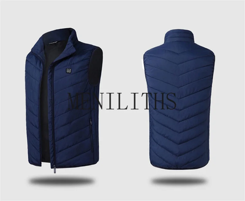 New Winter Heated Vest Men Women Solid Color USB Heated Jacket Vest Stand Collar Outerwear Warm Heating Vest Male