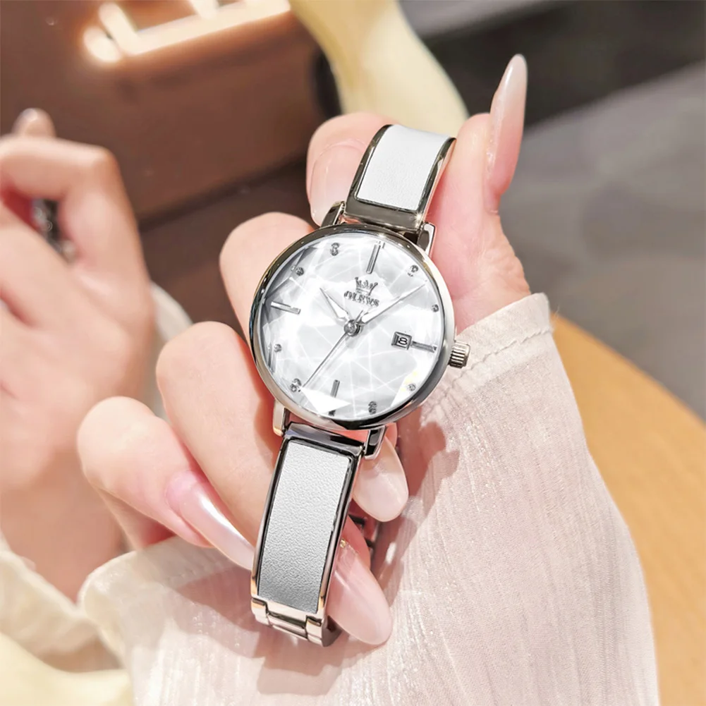 OLEVS Fashion Women White Watches Men High Quality Quartz Wristwatches Students Waterproof Watch Clock Gifts