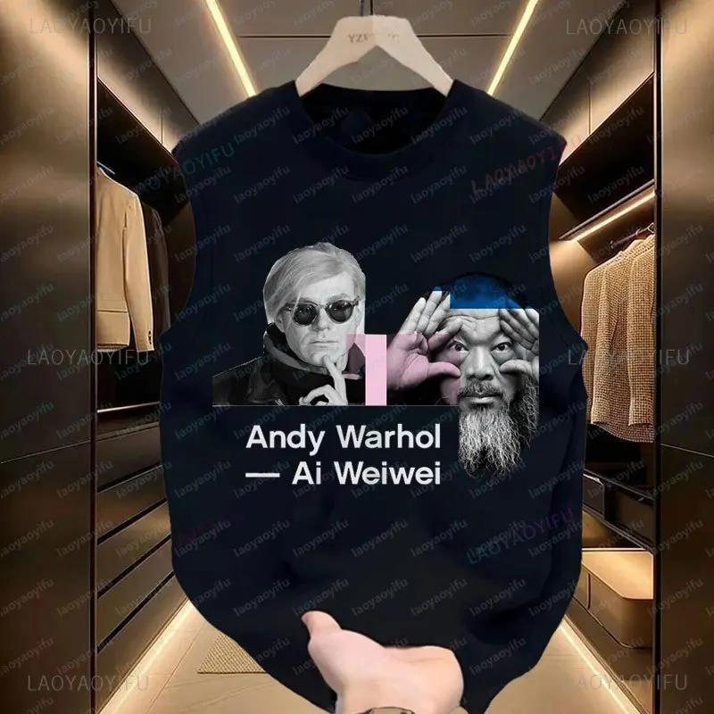 Camisetas Andy Warhol Art Vintage Streetwear Harajuku, camiseta sin mangas, originalidad, chaleco deportivo informal de verano, camiseta para hombre