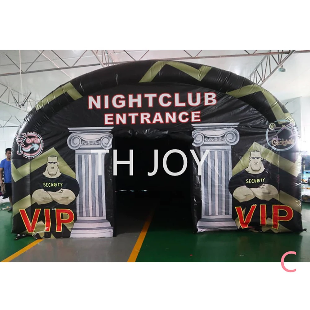 free air ship to door, Commercial PVC Black Portable night club tent Inflatable Cube Party Tent inflatable nightclub