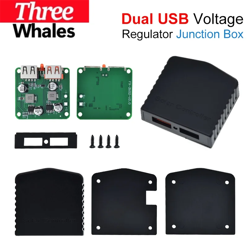 Dual USB 5-18V To 5V 9V 12V 2A/3A PD Fast Charge Solar Panel Power Bank Charge Voltage Controller Regulator With LED Indicator