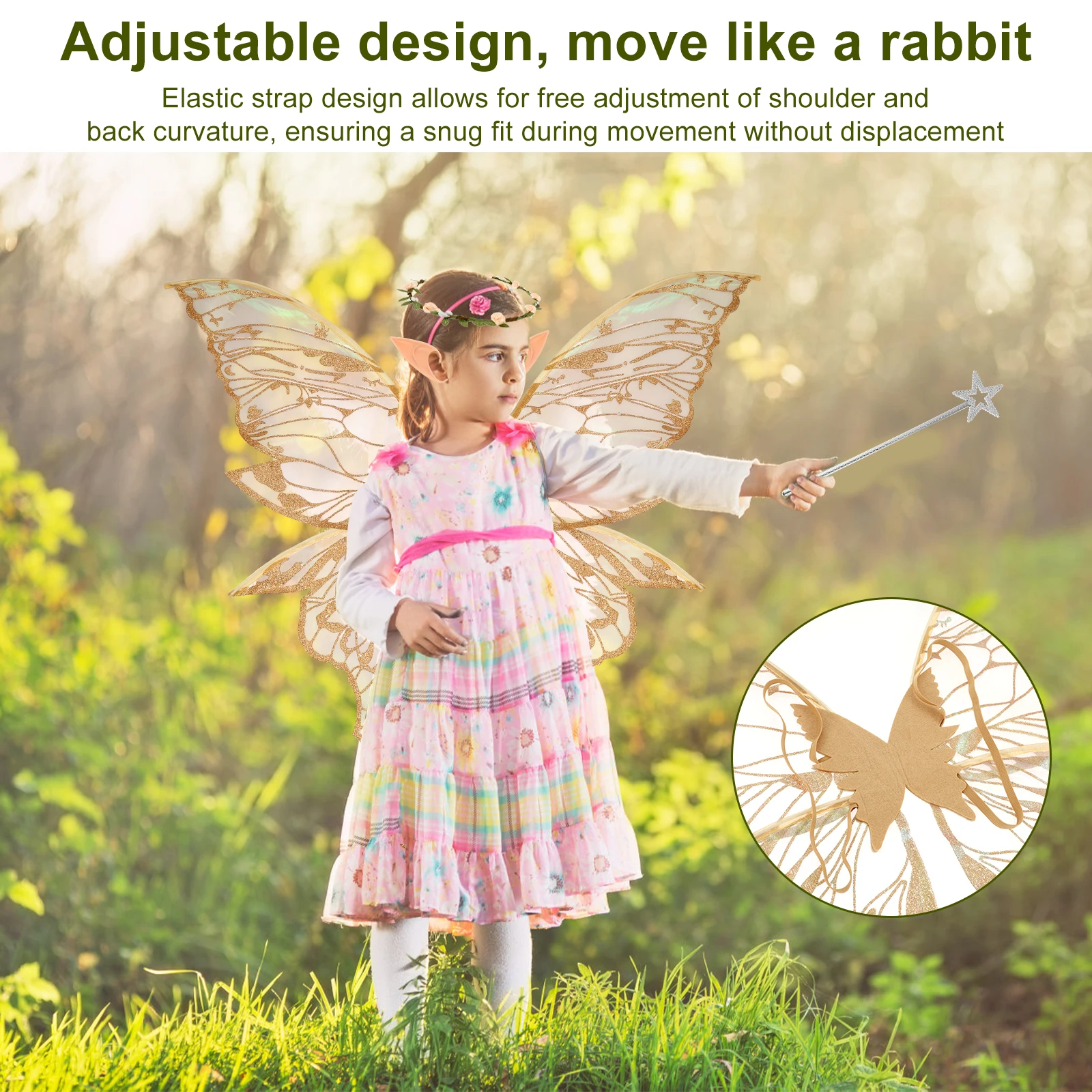 Fee Schmetterling Flügel Dekoration Elf Ohr Flügel Kostüm Engel Flügel Cosplay Kostüm Festliche Party Maskerade Dress Up Requisiten