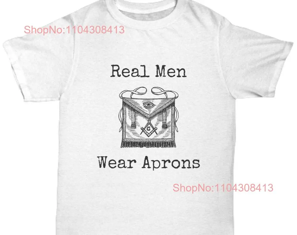 Masonic shirt Real Men Wear Aprons Funny Freemasonry square compass symbol tee Scottish York rite lodge Freemason brother