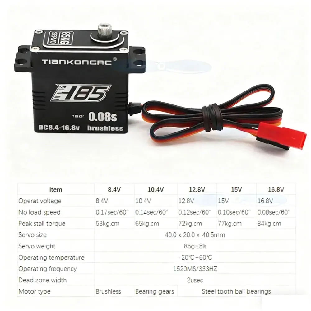Servo numérique haute vitesse 85KG, 0.08sec, 60 degrés, 16.8V, moteur sans balais étanche, engrenage en acier pour Robot de voiture d'escalade RC