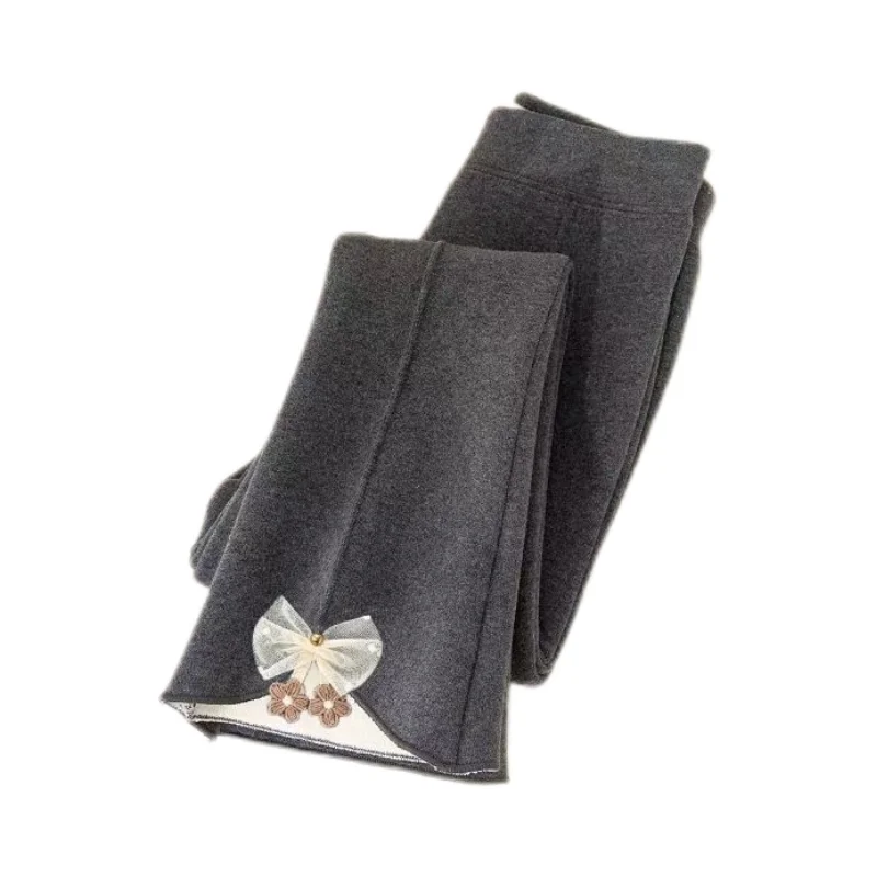 Girls Fleece Lined Flare Leggings Autumn Winter Warm Bell Bottom Pants Kids Fashion Casual Long Trousers Children Clothing