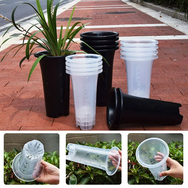 5/10Pcs Thickened Orchid Pot Flower Pot Breathable Control Root Plant Planter Deepening Flowerpot ,Orchids Home Garden Decors