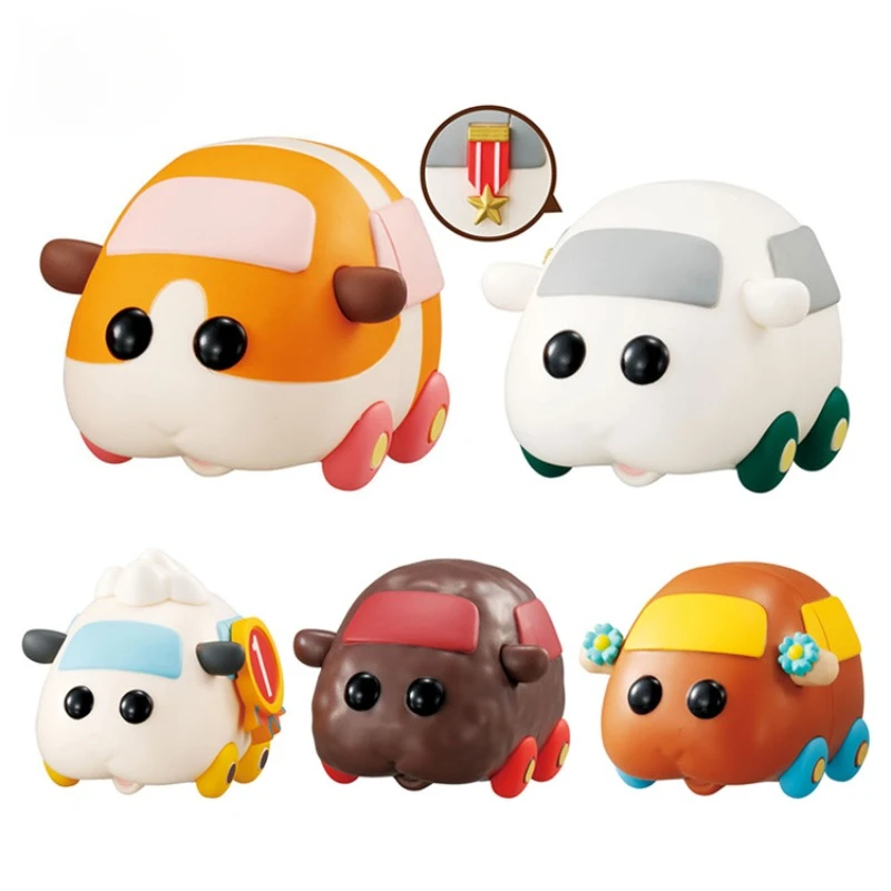 

Japan Anime Gachapon Capsule Toy Gacha Gashapon Shell-less PUI PUI Guinea Pig Car Cart Hamster Toy