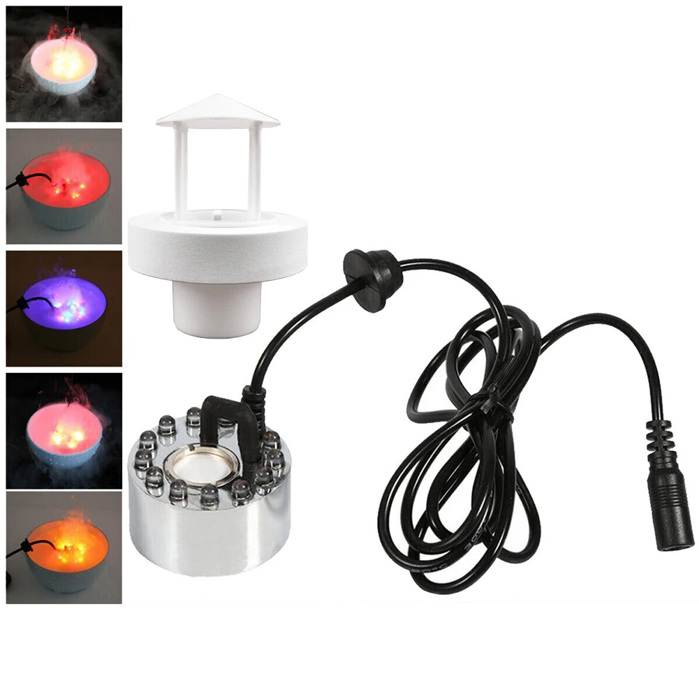 Halloween Parties Mist Maker Fogger Air Humidifier LEDs Mist Maker Fogger Nebulizer Pond Water Fountain Children