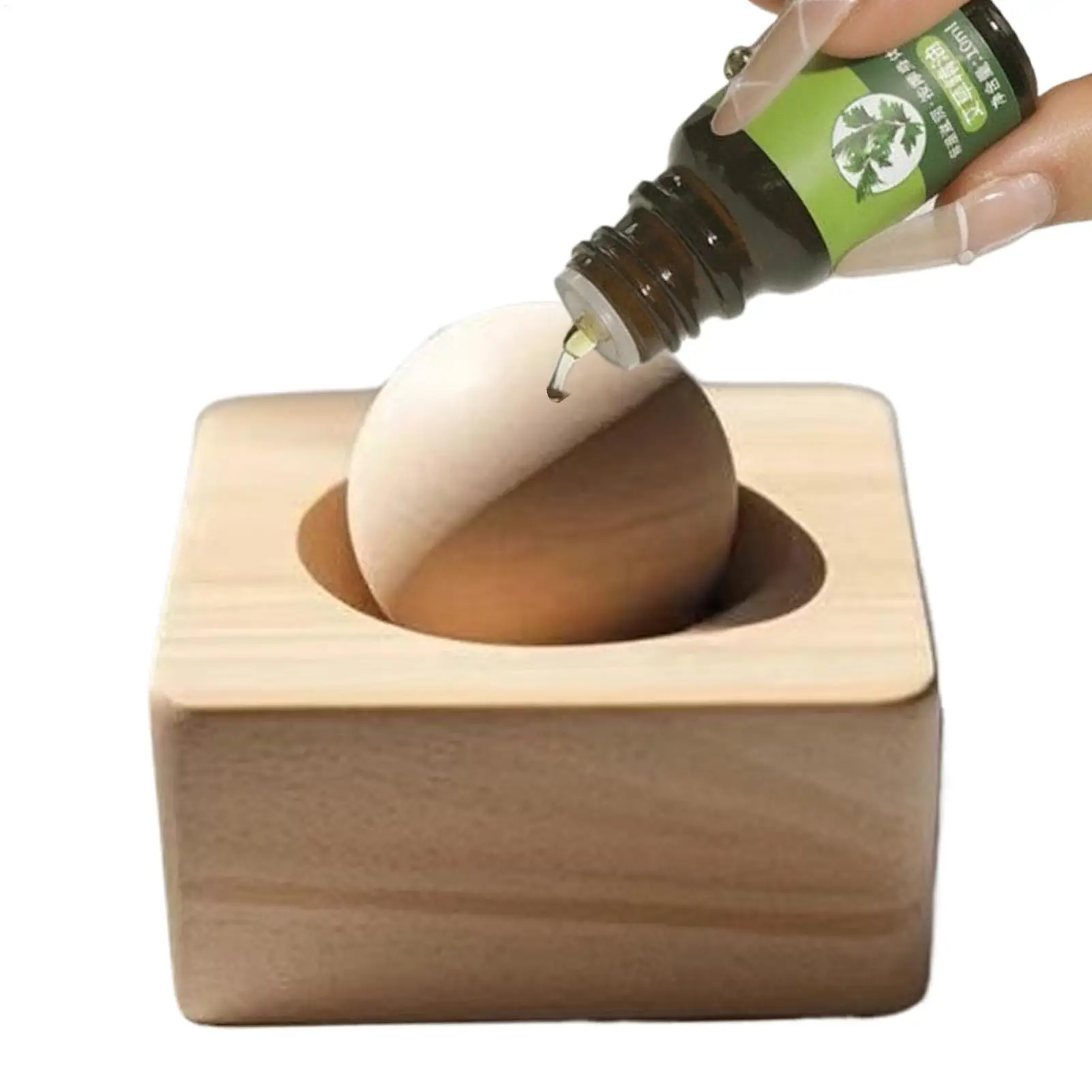 Wood Car Essential Oil Diffuser Wooden Aromatherapy Diffuser Round Essential Oils Diffuser Set for Home Office Fragrance Ball