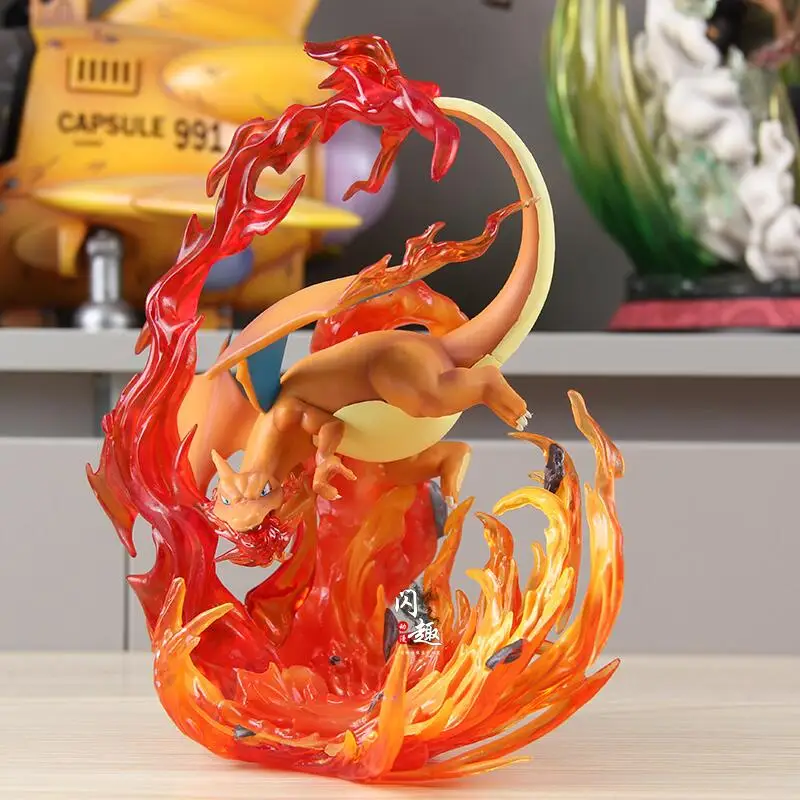 21cm Pokemon Charizard Am Magic Museum Skills Series Fire-Breathing Dragon Black Dragon Red Dragon Model Desktop Decoration Gift