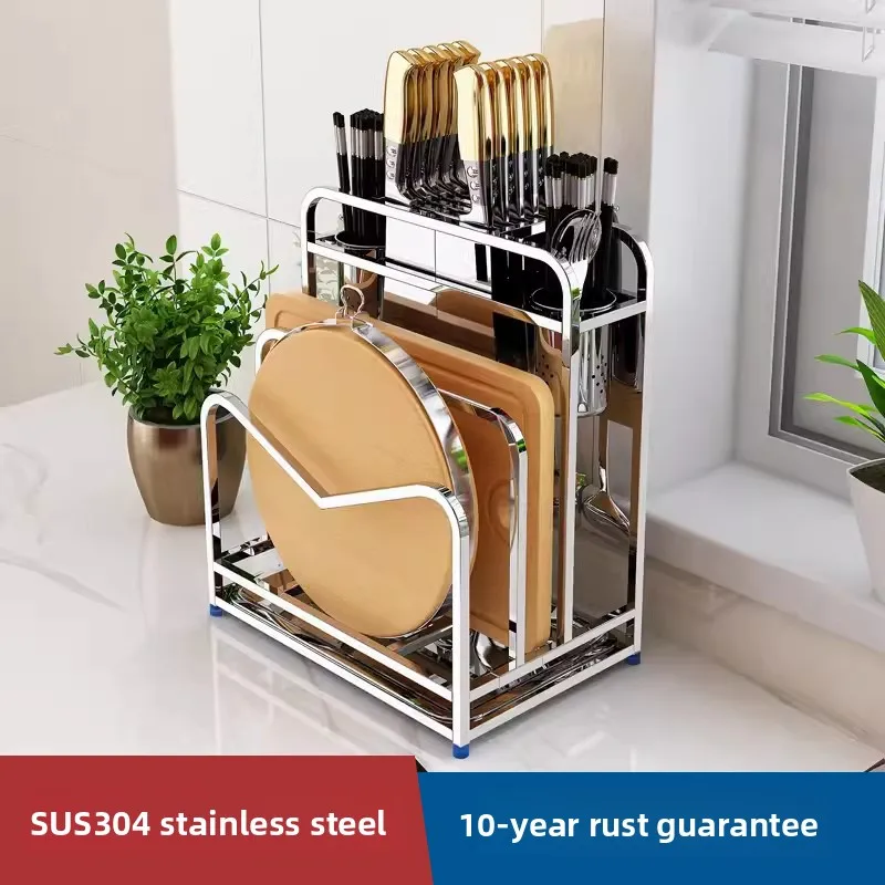 

Multifunctional Kitchen Cutting Board Knife Holder 304 Stainl Steel Knife Ra Storage elf for Pot Lid Utensil Storage
