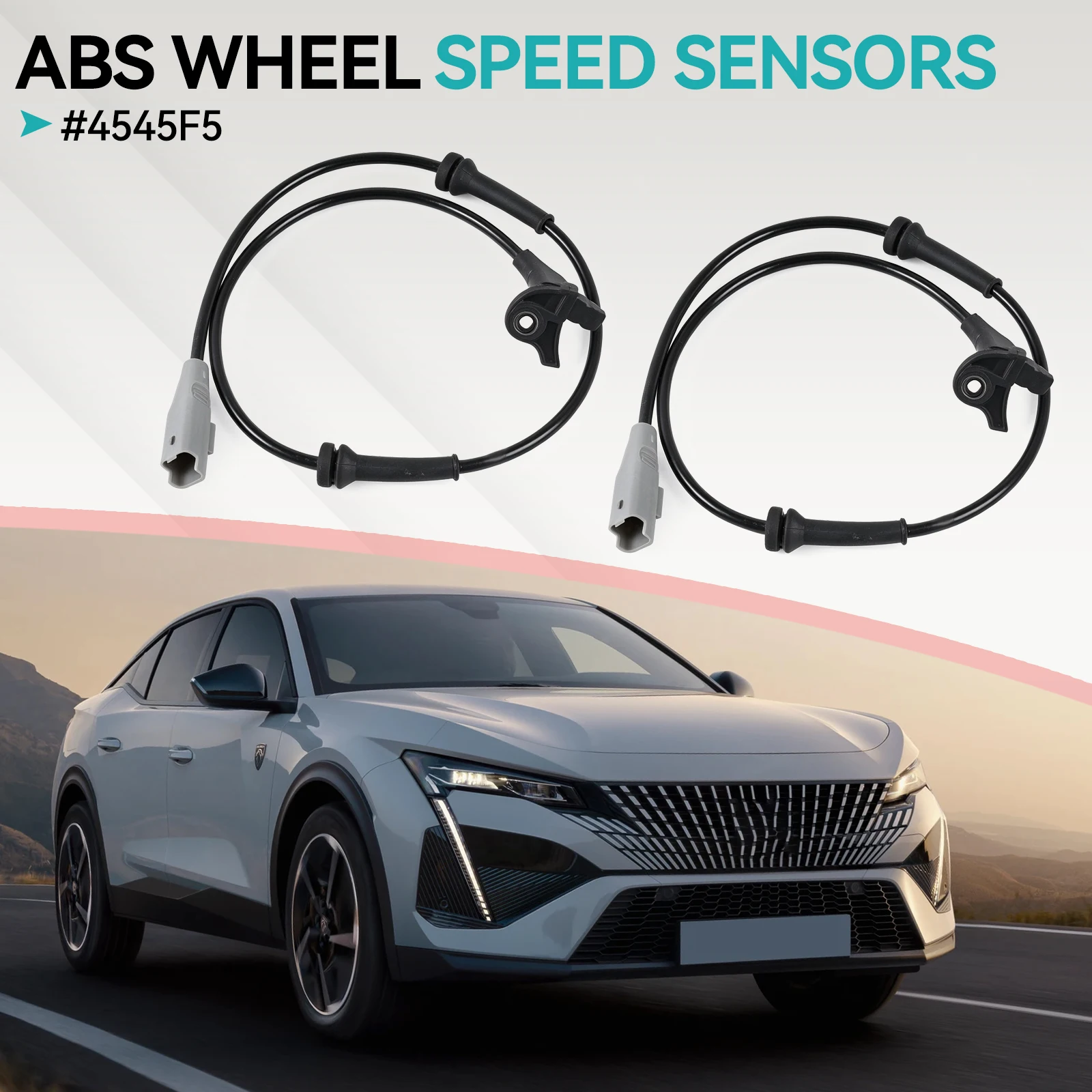 2x ABS Wheel Speed Sensors Front Left Right For Citroen C4 DS4 DS5 Peugeot 307 308 3008 5008 RCZ 4545F5 2010 2011 2012 2013 2014