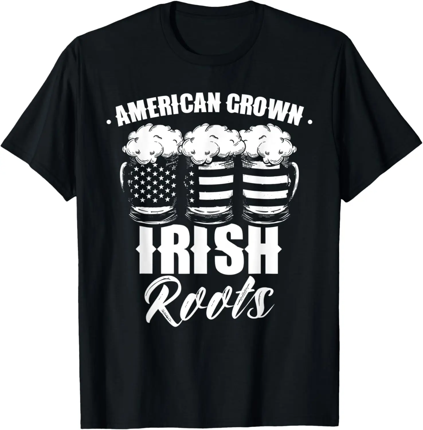 

American Grown Irish Roots Green St. Patricks Day Ireland Us T-Shirt