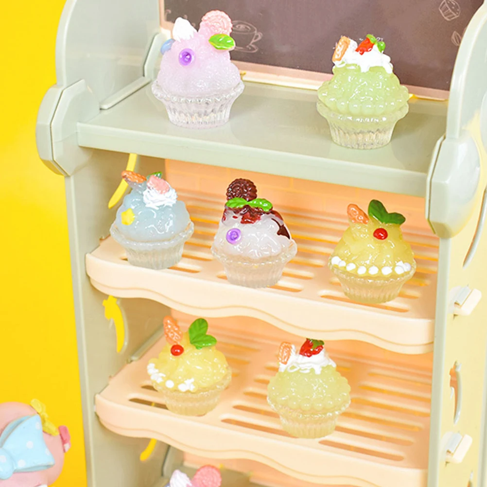

6 Pcs Mini Smoothie Cup Decoration Child Dessert Ice Cream Resin Miniature House Accessories