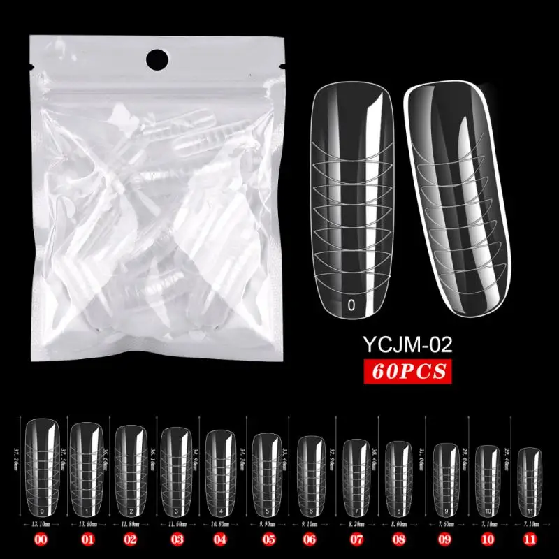 1/2PCS Bag Extension Nail Forms For UV Gel Polish Quick Building Mold Acrylic False Nail Art Tips Dual System Manicure Accessory