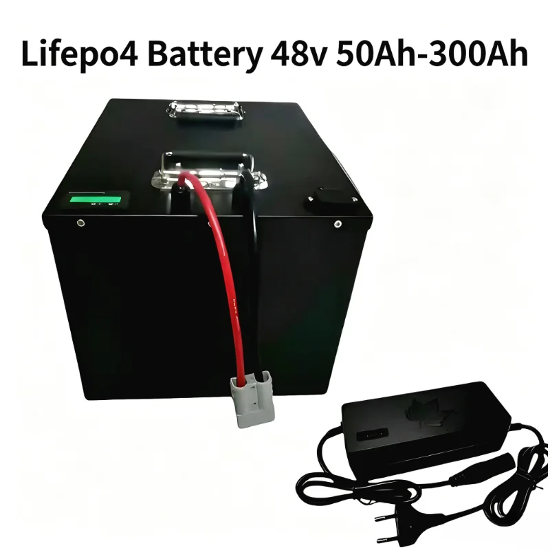 

48V LiFePO4 Battery 50Ah-300Ah, BMS protected high capacity lithium battery. Fit 5KW 10KW solar system, electric vehicle, RV out