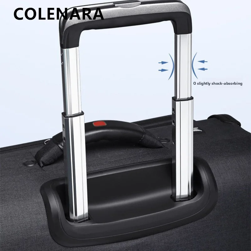 COLENARA Carry-on Travel Luggage Oxford Cloth Boarding Box Small Trolley Case 18 Inches Universal Wheel Rolling Suitcase