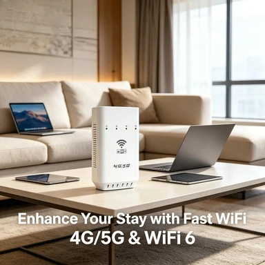 NUOYING Tragbarer Runder 4G LTE WLAN-Router mit SIM-Karten-Einschub Einfache Installation Heim- und Büro-Netzwerkgerät