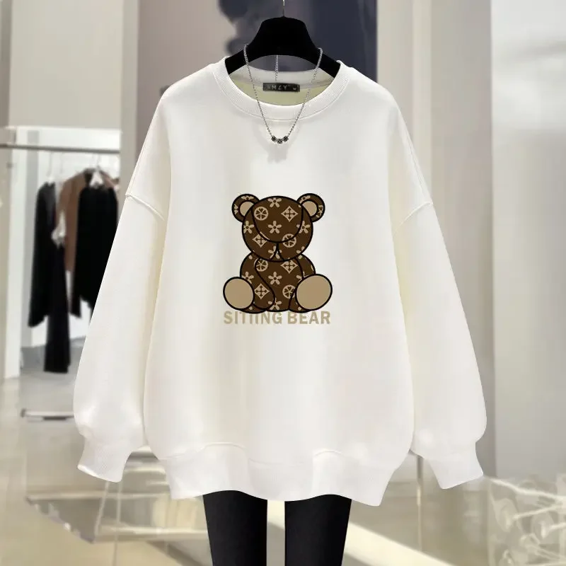 

Autumn New Vintage Casual Loose Sweatshirts Y2k Chic Pure Cotton Pullovers Women Clothing Fashion Cartoon Printed Hoodies