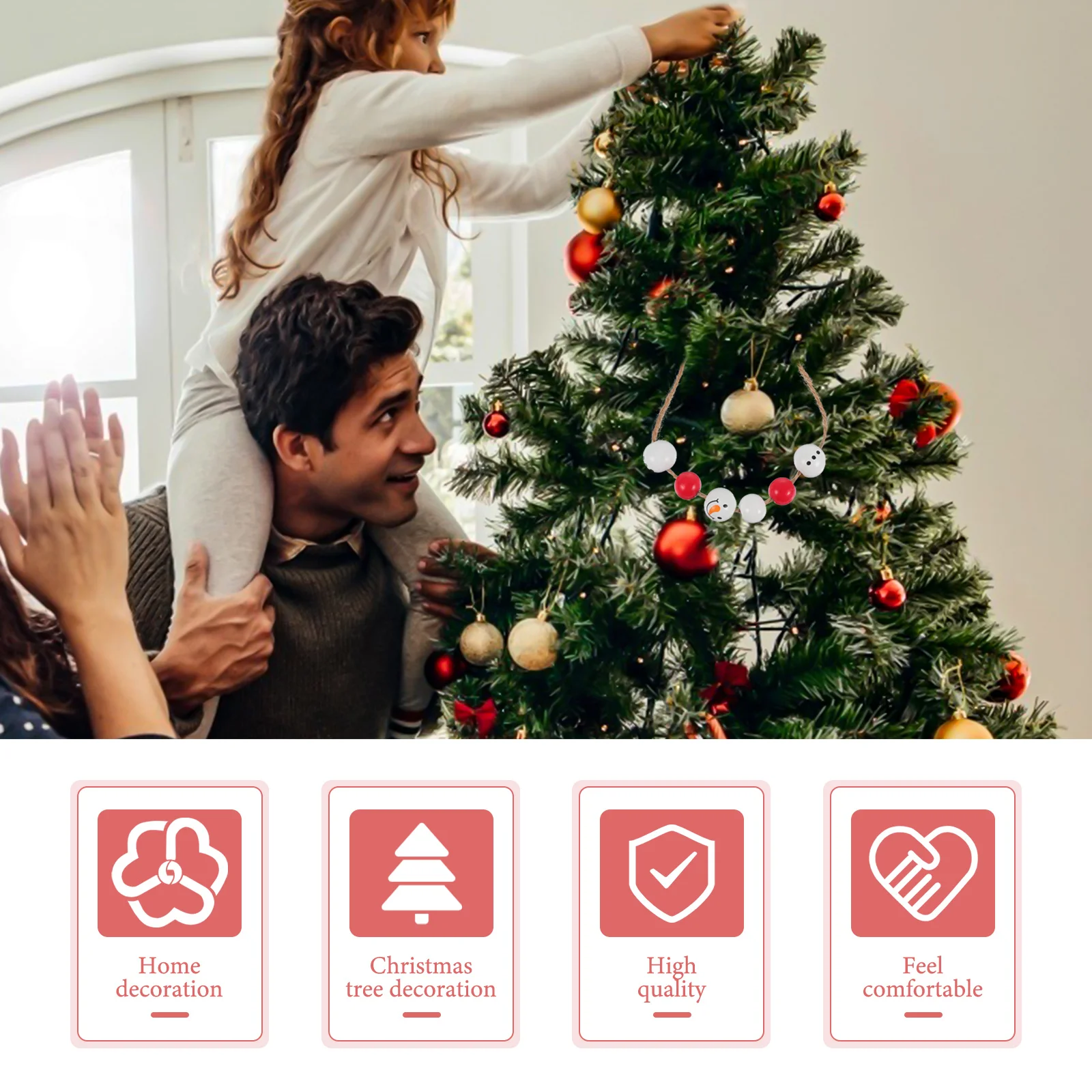 

200pcs Diy Wood Bead For Jewelry Making Handmade Christmas Ornament Craft Accessories Festival Decoration Handicraft Wooden Bead