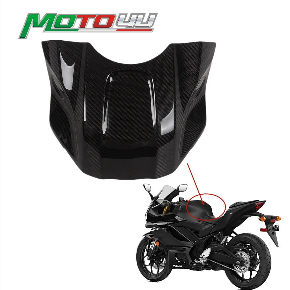 For YAMAHA YZF-R3 R3 2019 2020 Real Carbon Fiber Gas Tank Air Box Front Cover Fairing Motorcycle Tank cover  protection cap