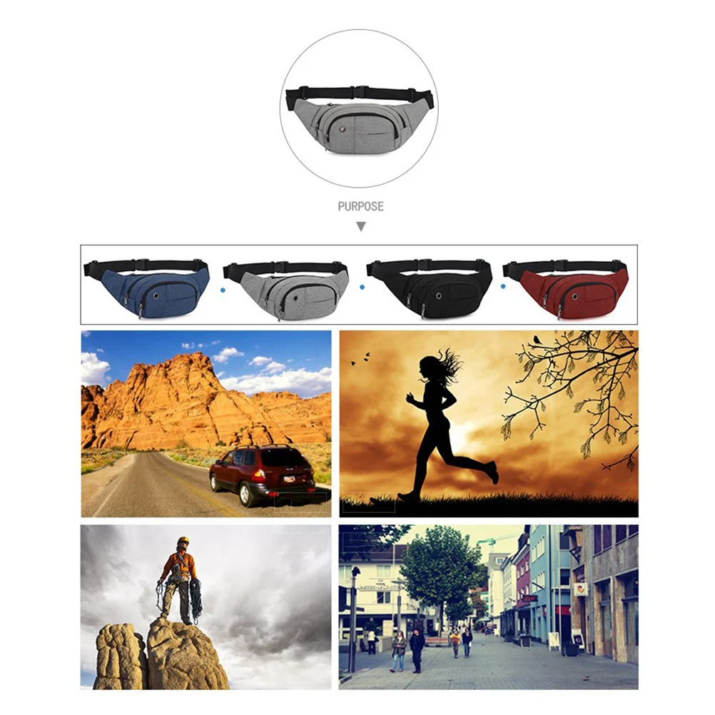 

Outdoor Waist Bag Black Lightweight Sports Fanny Pack for Hiking Running Jogging Climbing Camping Outdoor Waist Bag