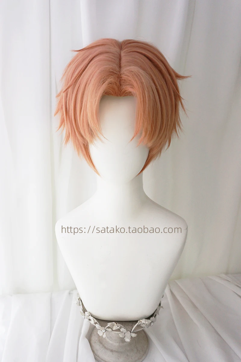 AOI Xia Mingxing cos wig in dark orange short hair and night love simulation scalp top