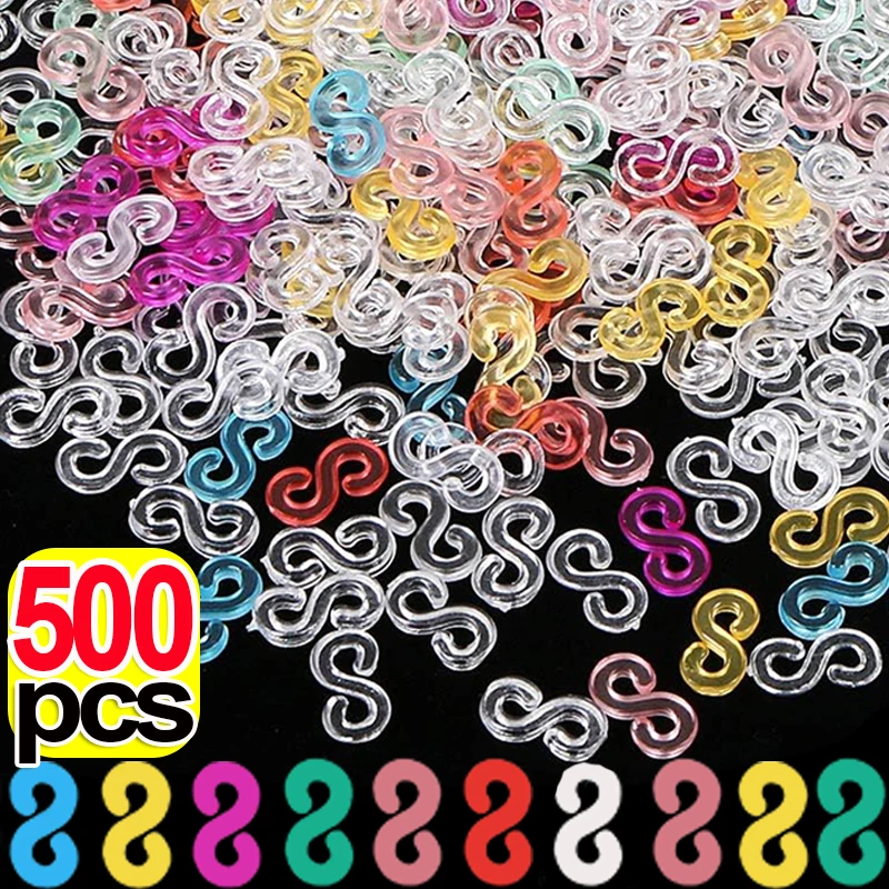 500/100 Stuks S Clips Rubberen Band Slot Haak Voor Charme Weefgetouw Gummies Elastische Armband Fefillb Diy Sieraden Maken Benodigdheden Accessoires