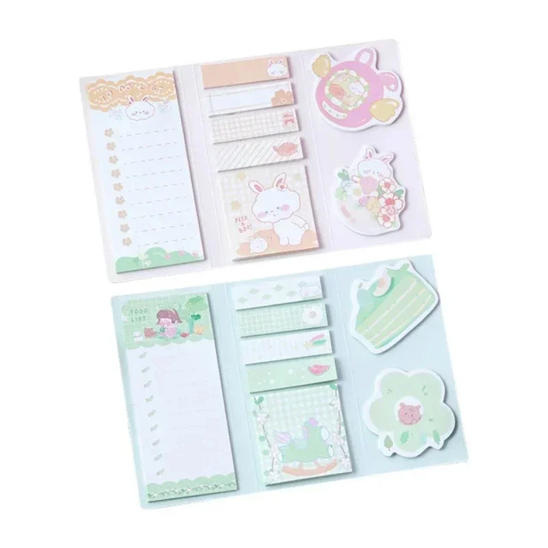 8 Pcs Set Combination Color Sticky Notes Stationery, Cute Long Sticky Notes, Student Notes Index Stationery Store Sticky Notes