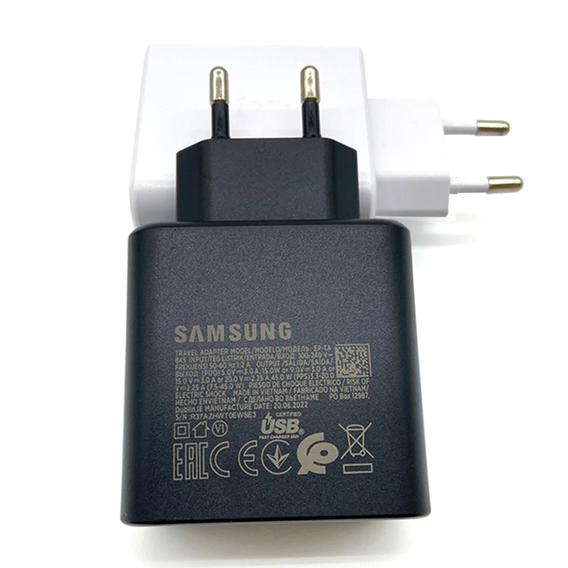 삼성 고속 충전 USB C 충전기 PD 고속 충전 3.0 벽 어댑터, 갤럭시 S24, S23, S22, S20 울트라 플러스, F55, C55 탭 S9 + 용, 45W